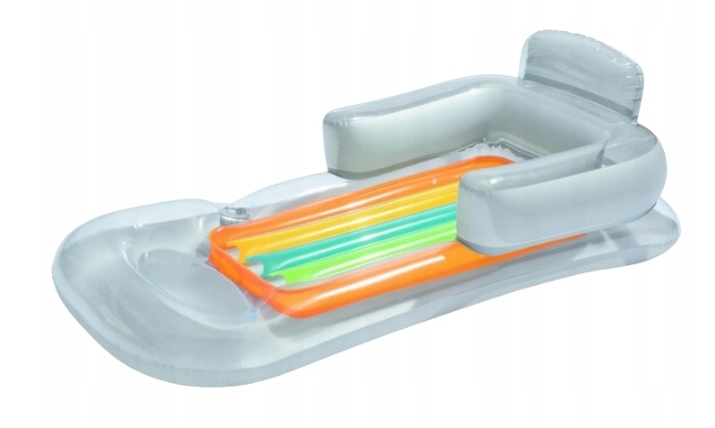 Dmuchany Materac Fotel Leżak 161 x 84cm Bestway srebrny z Uchwytem na napój