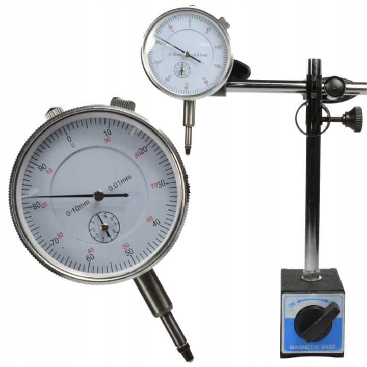 CZUJNIK ZEGAROWY STATYW MAGNETYCZNY 0-10MM ZESTAW