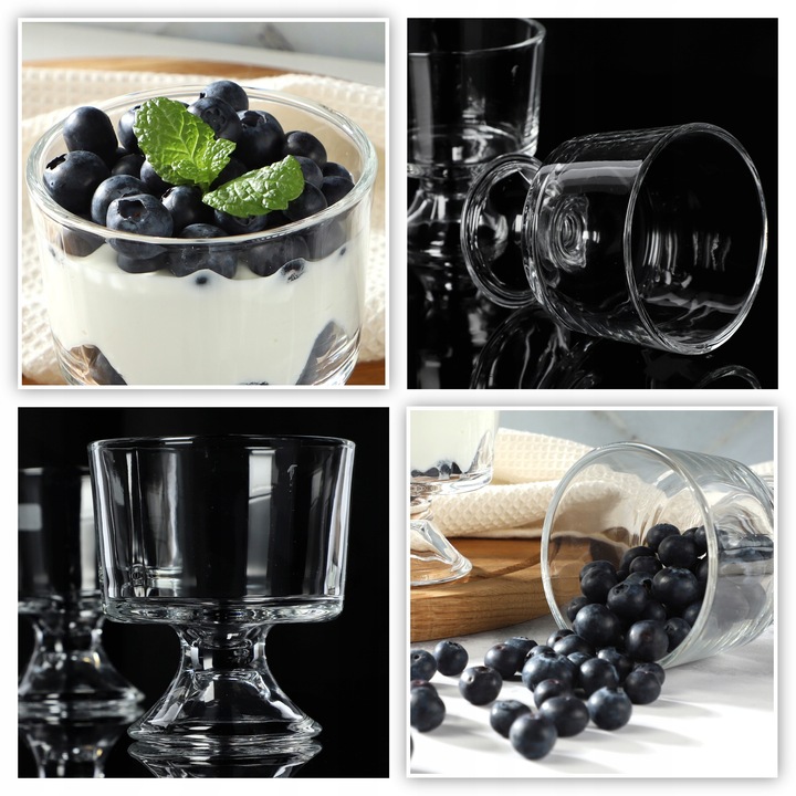 PUCHARKI DO DESERÓW 280ml POJEMNIK NA DESERKI DESERY PUCHAREK LODY KOMPLET