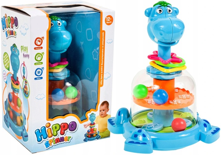 BĄCZEK INTERAKTYWNY SPINNER HIPCIO KARUZELKA Z KULECZKAMI DZIECI NA ROCZEK