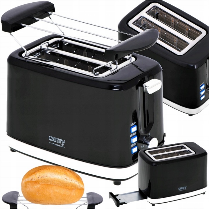 TOSTER OPIEKACZ KANAPEK 6 POZIOMÓW 900W GRZANKI FUNKCJA STOP RUSZT DO BUŁEK