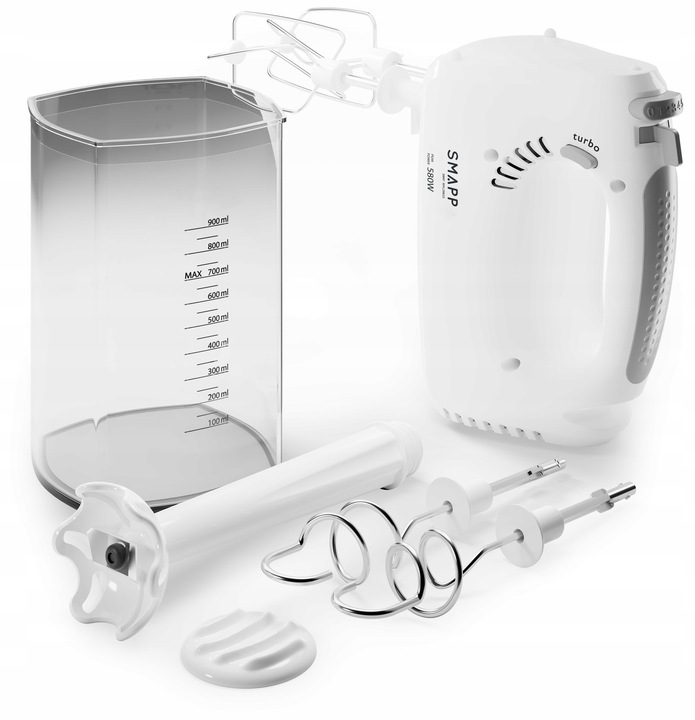 SMAPP MIKSER Z NASADKĄ I KUBKIEM BIAŁY 550W 451.5W