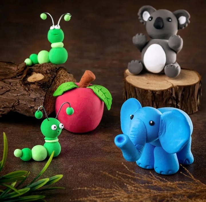 CIASTOLINA GLINA POLIMEROWA x96 PLASTELINA SENSO MASA PLAST. + AKCESORIA