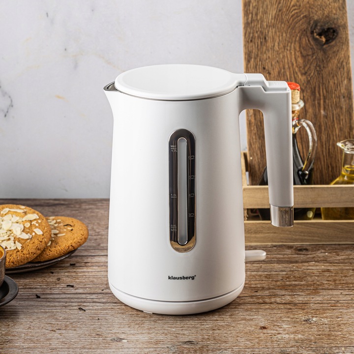 Czajnik elektryczny Klausberg KB-7890 1.7L stal 304 biały filtr 2200W