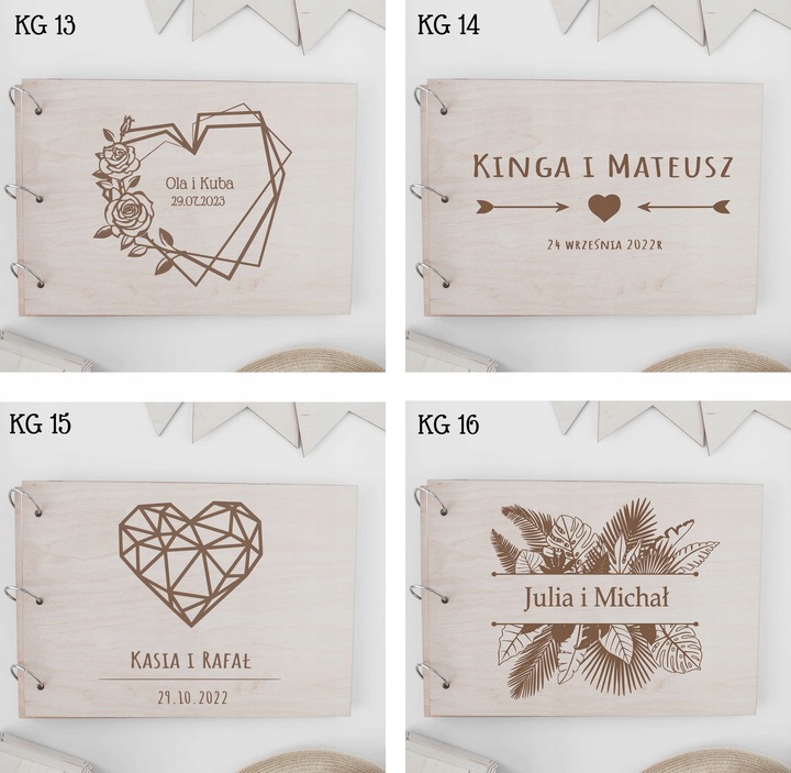 DREWNIANY ALBUM NA ZDJĘCIA PERSONALIZOWANY GRAWER