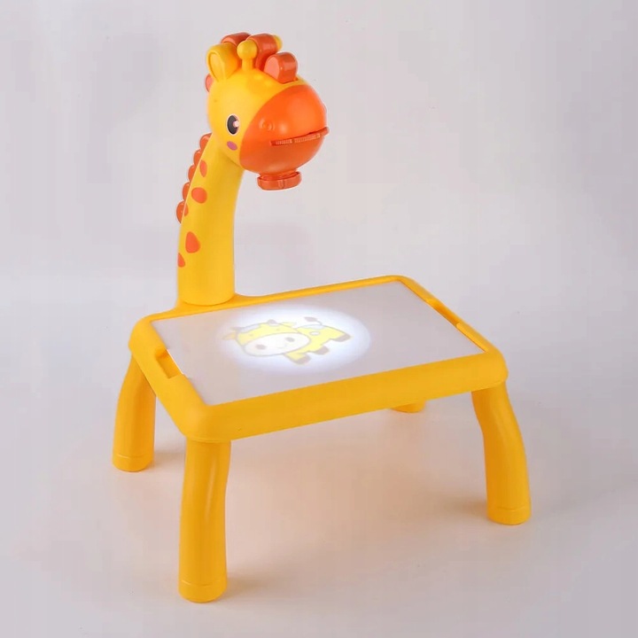 TABLICA Z PROJEKTOREM DO RYSOWANIA STOLIK Z ŻYRAFĄ PROJEKTOR RZUTNIK SLAJDY