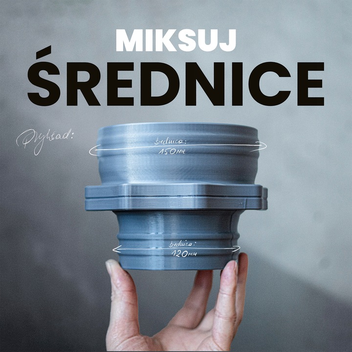 Szybkozłącze Magnetyczne SPIRO | Złącze Adapter Odciągu Trocin CNC | 100 mm