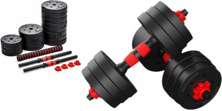 HANTLE REGULOWANE INPOWER 2 x 20 KG + SZTANGA = ZESTAW HANTLI 40 KG