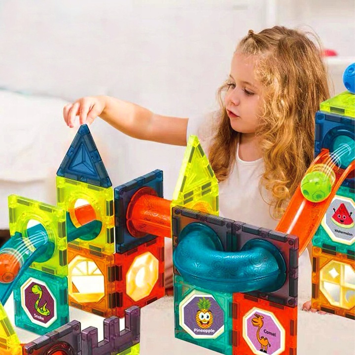 ZESTAW KREATYWNE KLOCKI MAGNETYCZNE DLA DZIECI TOR 96EL KULODROM PREZENT