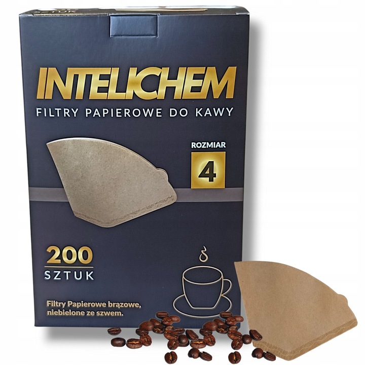 Filtry Do Kawy Papierowe Rozmiar 4 200 Sztuk Brązowe Niebielone