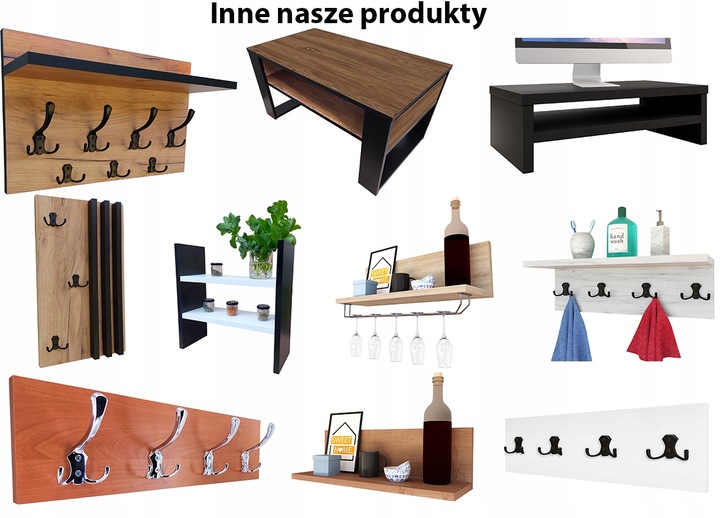 Podstawka pod monitor Na Wymiar z półką biała niewidoczny montaż