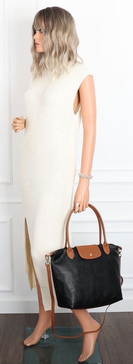 Torebka Damska Shopperka Pojemna A4 Modna Torba Listonoszka PU682 czarna