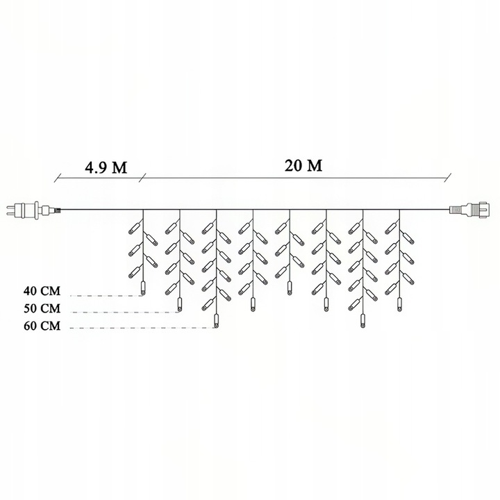 SOPLE LED 510 LAMPKI BIAŁE CIEPŁE 25M ZEWNĘTRZNE IP44