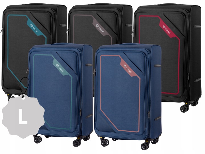 Walizka duża podróżna L i GRATIS materiałowa miękka pojemna 26" codura