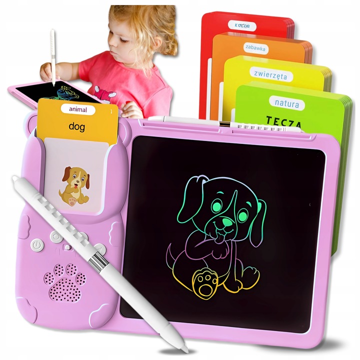 CZYTNIK KART DO NAUKI SŁÓWEK ANGIELSKI ZABAWKA DLA DZIECI RYSIK ZNIKOPIS