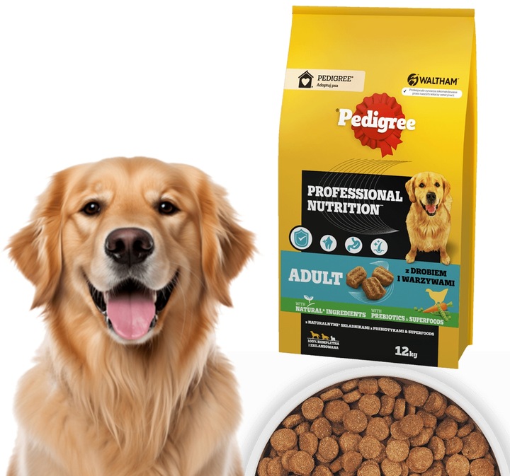 PEDIGREE sucha karma dla psa duże i średnie rasy drób warzywa 12 kg