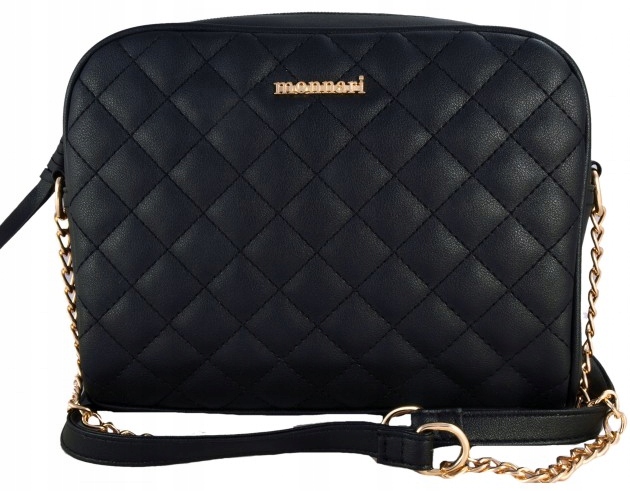 Monnari Czarna Pikowana Torebgka Listonoszka z łańcuszkiem