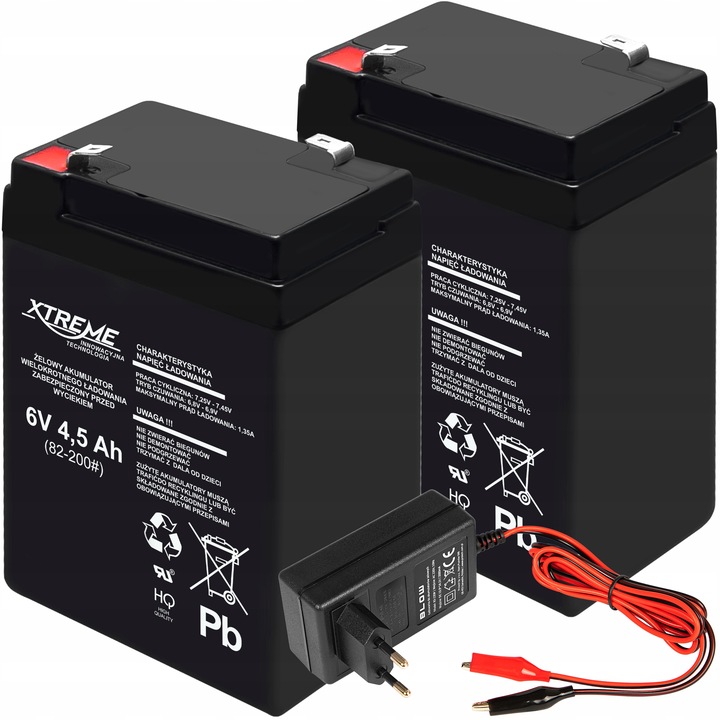 2x AKUMULATOR ŻELOWY BEZOBSŁUGOWY 6V 4,5Ah WYMIAR 4Ah ŁADOWARKA 12V 2A