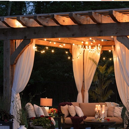 Girlanda Ogrodowa Lampki Żarówki Kule 7,6m 28 szt Ogrodowe Łańcuch świetlny