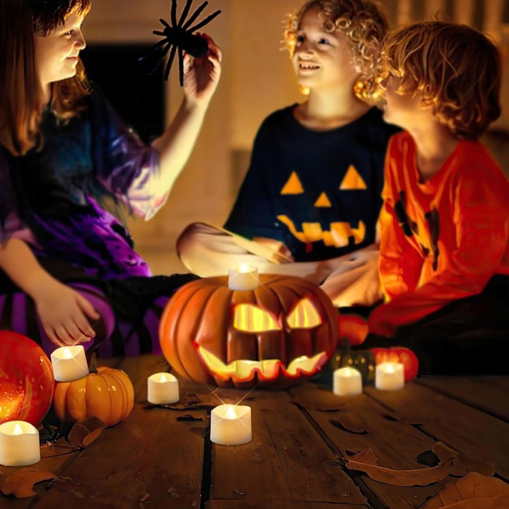 ZESTAW 6 ŚWIEC LED ŁADOWANE Z FUNKCJĄ TIMERA NA BOŻE NARODZENIE I HALLOWEEN