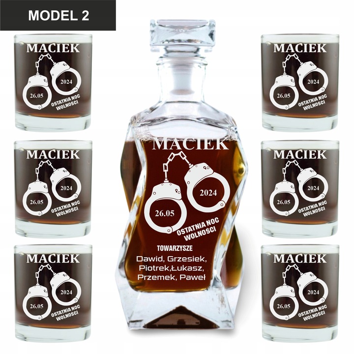 Karafka do Whisky Grawerowana Idealny Prezent Gift na Wieczór Kawalerski