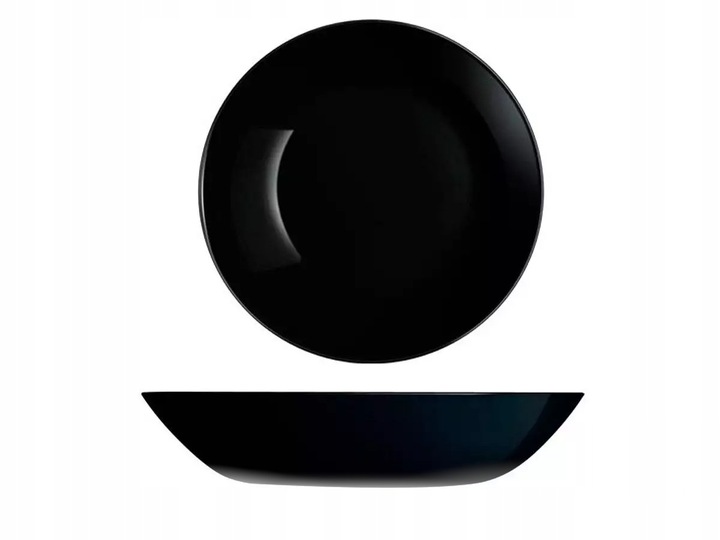 Serwis Obiadowy Talerze Komplet Zestaw OKRĄGŁE 18el CZARNE LUMINARC TZ44