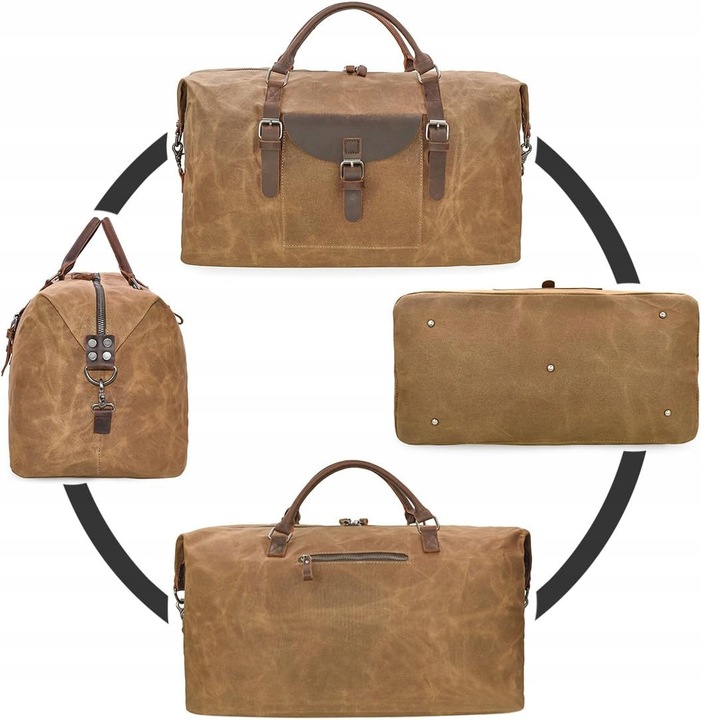 Duża pojemna torba podróżna paskiem na ramię Turystyczna Pojemna 54x27x32cm