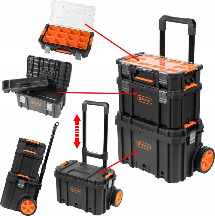 Skrzynka narzędziowa modułowa kołach ZESTAW TACTIX