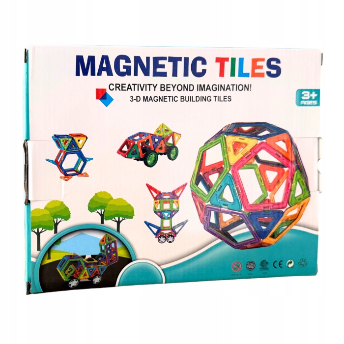 KLOCKI MAGNETYCZNE Zestaw 72 elementy Panele Figury 3D