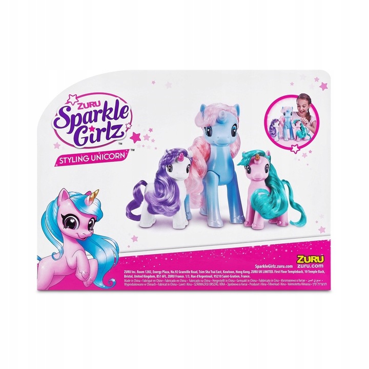 Sparkle Girlz Błyszczący jednorożec 3-Pack
