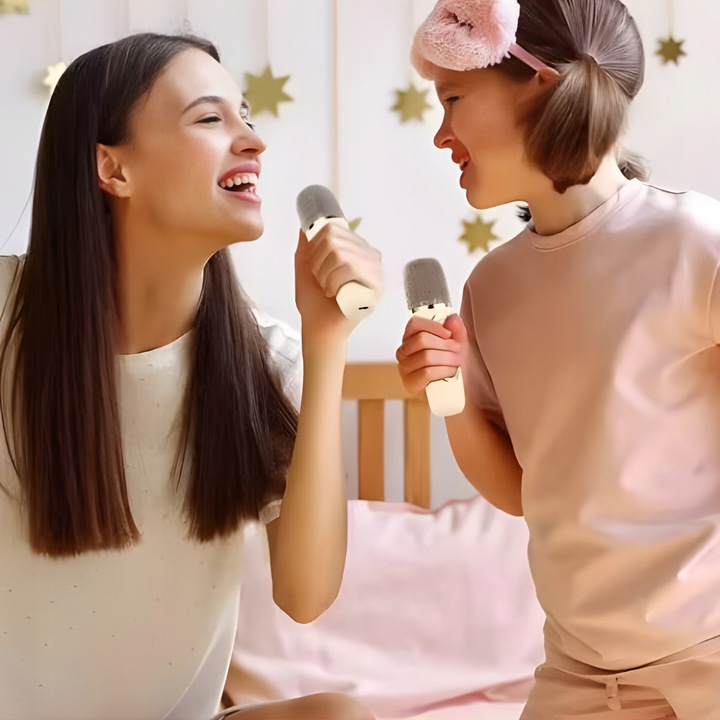 MIKROFON DLA DZIECI KARAOKE ZESTAW głośnik bluetooth bezprzewodowy 2 MIKROF