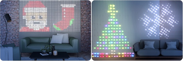 KURTYNA LED 2x2 ŚWIĄTECZNA GIRLANDA STEROWANA TELEFONEM APLIKACJA BLUETOOTH