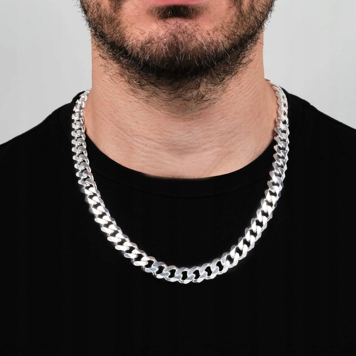 Łańcuszek SREBRNY Męski GRUBY 9mm Łańcuch Pancerka SREBRO 925 PEŁNY