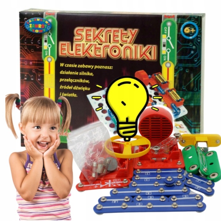 ZESTAW DOŚWIADCZALNY DLA DZIECI SEKRETY ELEKTRONIKI ponad 80 eksperymentów