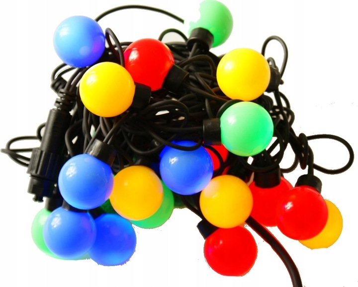 LAMPKI CHOINKOWE KULE DUŻE 10 led lampiony bombki z łączeniem kolorowe 5 cm