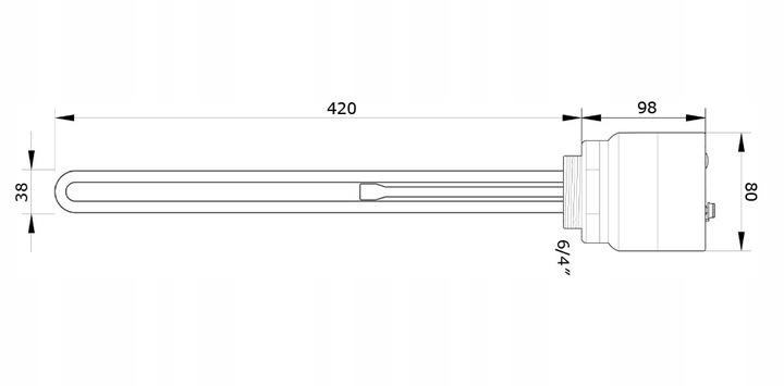 Grzałka do bojlera z termostatem 2,5kW 2500W 6/4