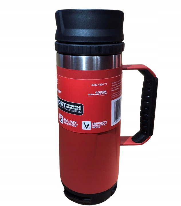 Kubek termiczny z uchem termos czerwony 532 ml Packout Milwaukee 4932493471