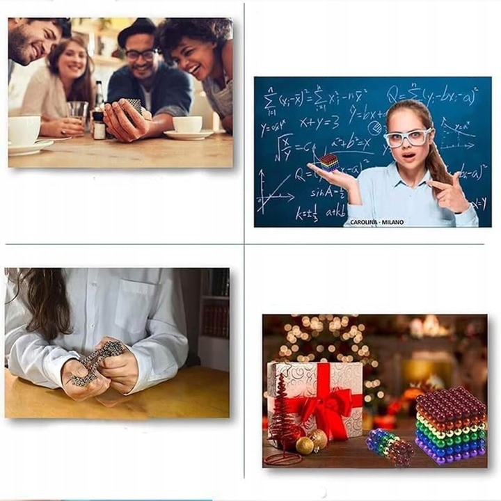 KULKI MAGNETYCZNE XXL Kolorowe 5 mm 216 szt. + BOX