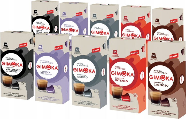 Kapsułki z kawą do NESPRESSO Gimoka MIX x100