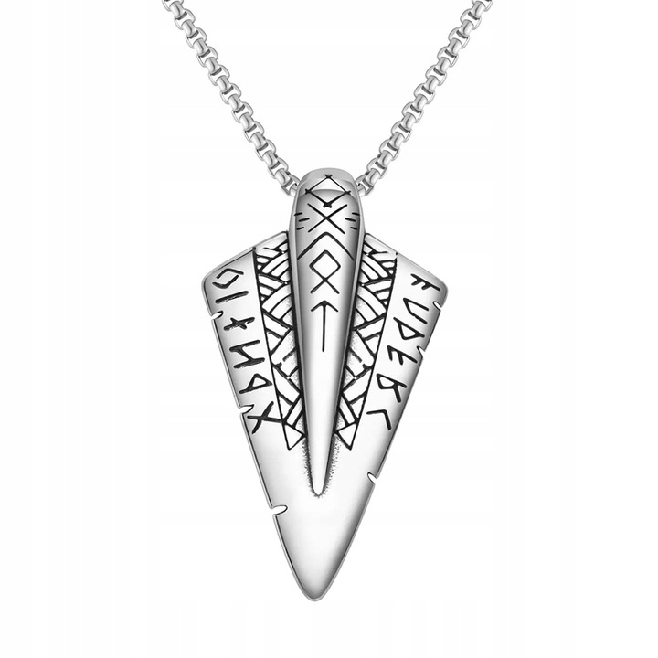 Srebrna Zawieszka Grot do Strzał, Runy Wikingowie