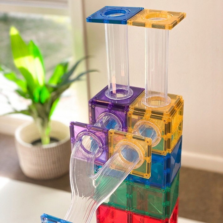 Magnetyczne klocki konstrukcyjne Connetix - kulodrom Ball Run Pack 92 el.