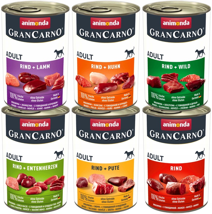 Animonda GranCarno Adult karma dla psów MIX SMAKÓW 6x400g