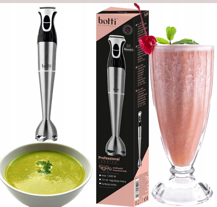 BLENDER RĘCZNY MIKSER ROZDRABNIACZ ROBOT MOC 1200W REGULACJA OBROTÓW TURBO