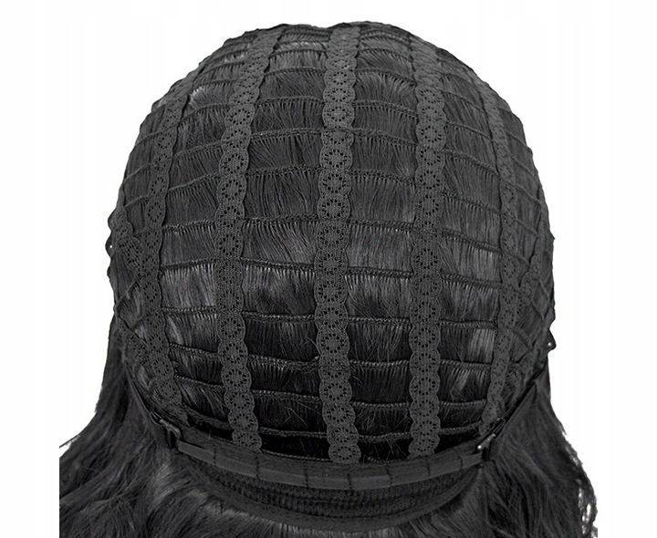 PERUKA DŁUGIE WŁOSY CZARNE KRUCZE FALE BRUNETKA SYNTETYCZNE damskie 70 cm