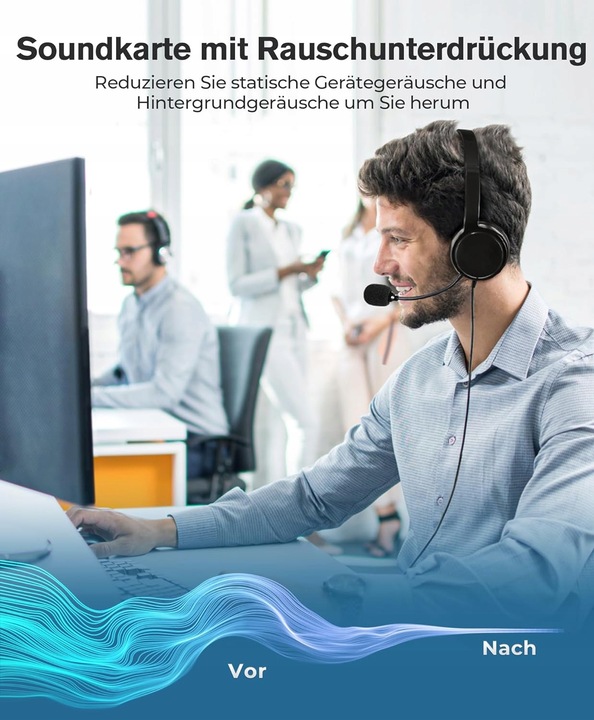 Słuchawki z Microfonem USB/3.5 mm