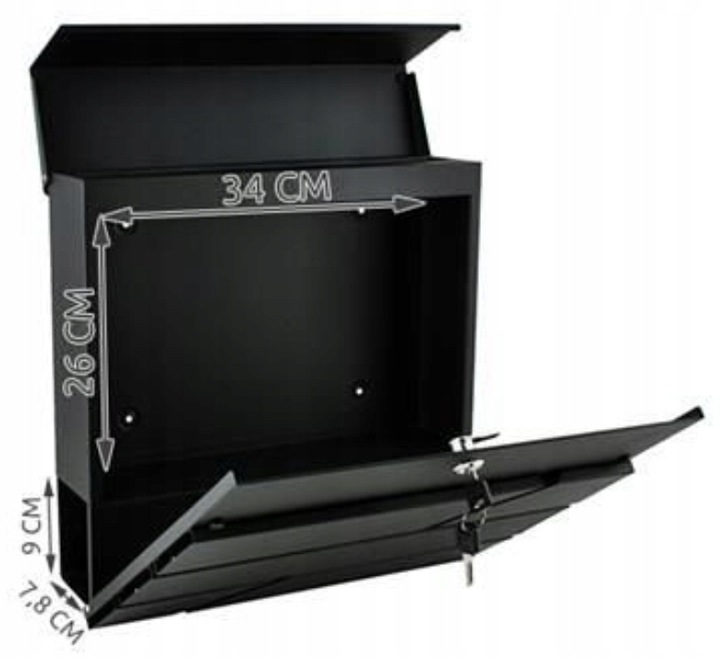 SKRZYNKA NA LISTY POCZTOWA Z NUMEREM DOMU ADRESEM DUŻA GAZETY Z NAPISEM