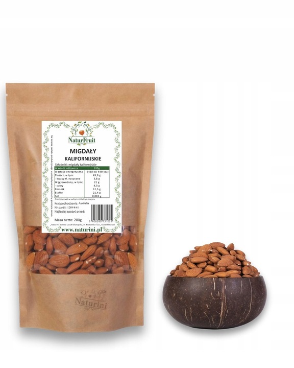 Migdały KALIFORNIJSKIE 1kg CAŁE 100% NATURALNE