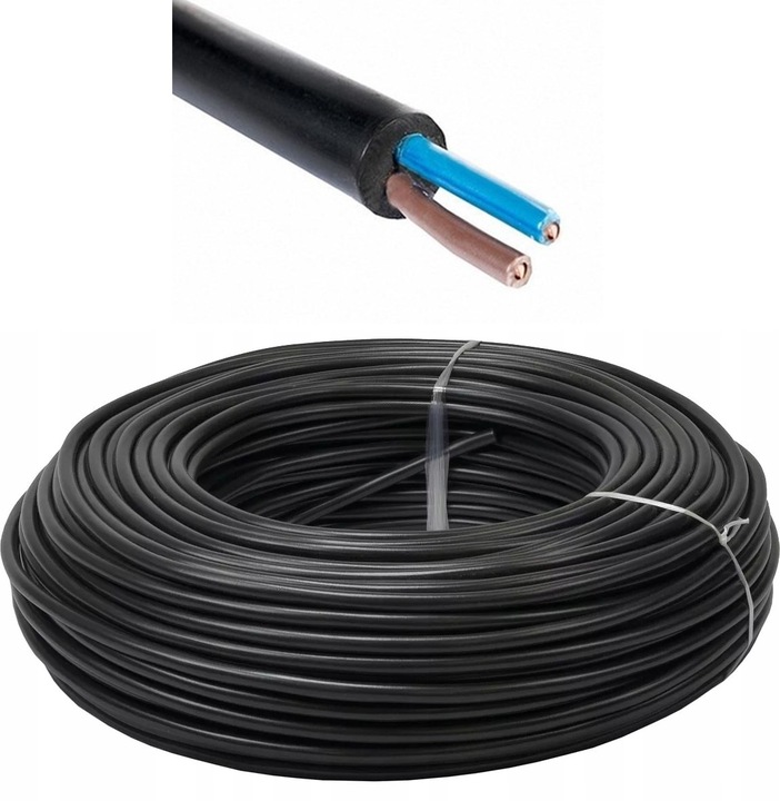 KABEL PRZEWÓD ZIEMNY PRĄDOWY ENERGETYCZNY OKRĄGŁY YKY 2x1,5 0,6/1kV 50 m
