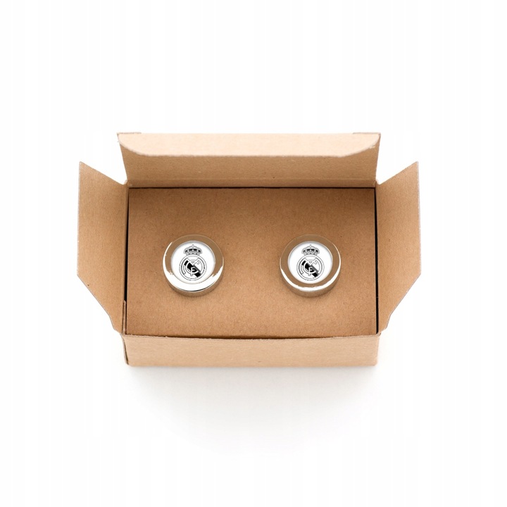 Eleganckie spinki do mankietów REAL MADRYT piłka