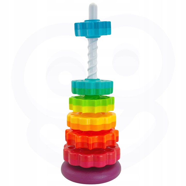 EDUKACYJNA PIRAMIDKA ZAKRĘCONA WIEŻA UKŁADANKA WOOPIE BABY